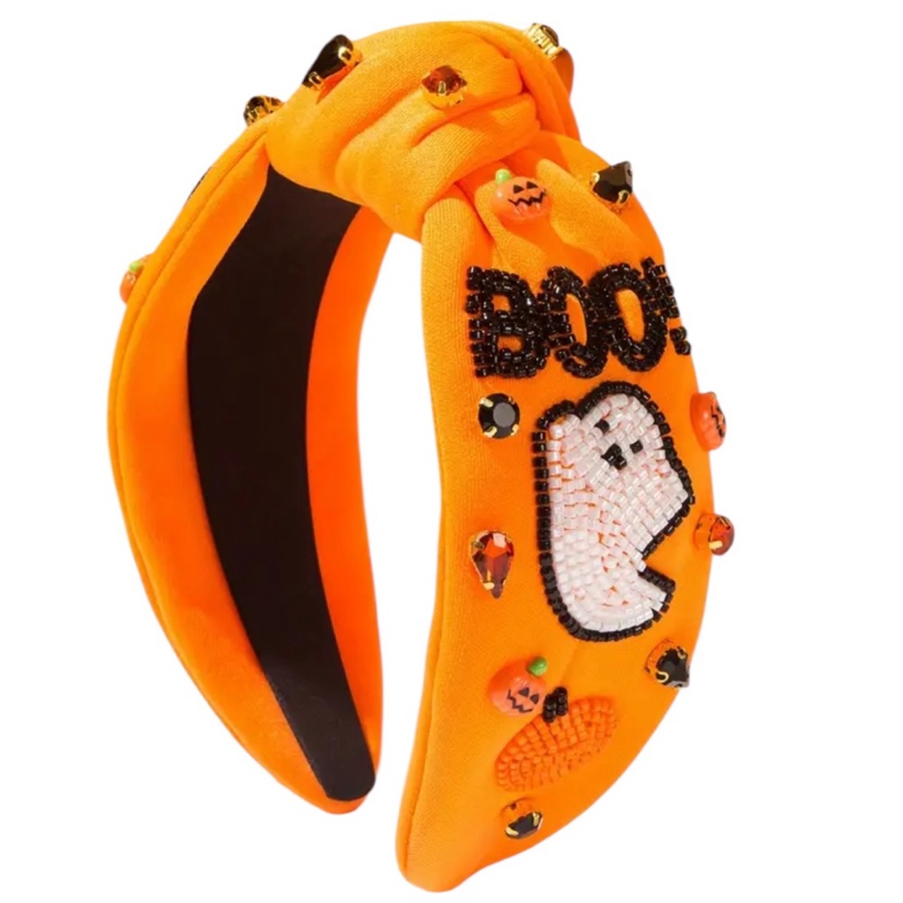 Orange Halloween Boo Ghost Headband